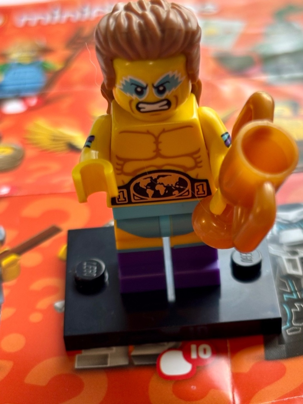 LEGO Series 15 "Wrestling Champion" col241 With stand, pamphlet & accessories.